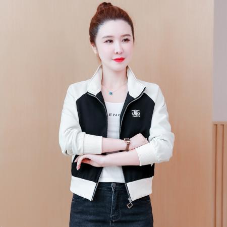 RM33792#新款春秋拼接时尚潮流棒球服百搭韩潮女装夹克气质短外套